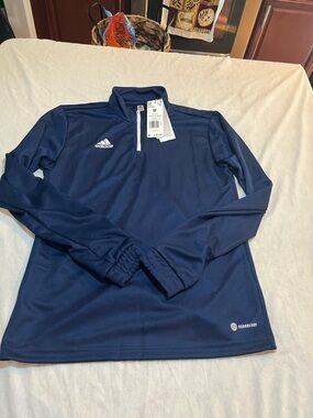 Adidas Navy Blue AEROREADY Quarter-Zip Pullover women size medium